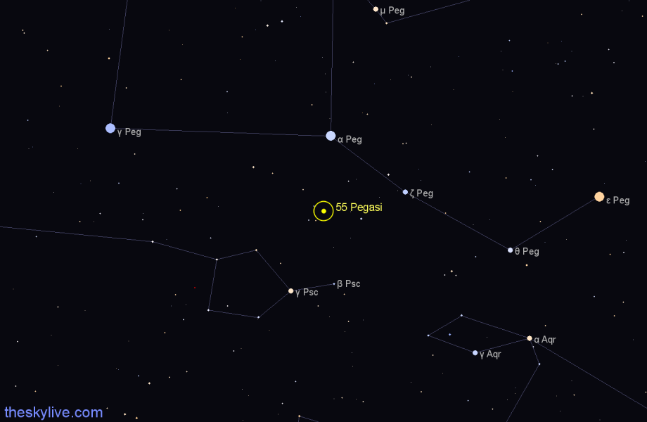 Finder chart 55 Pegasi star