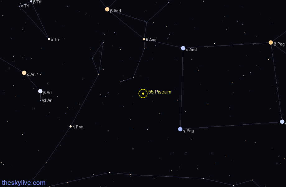 Finder chart 55 Piscium star