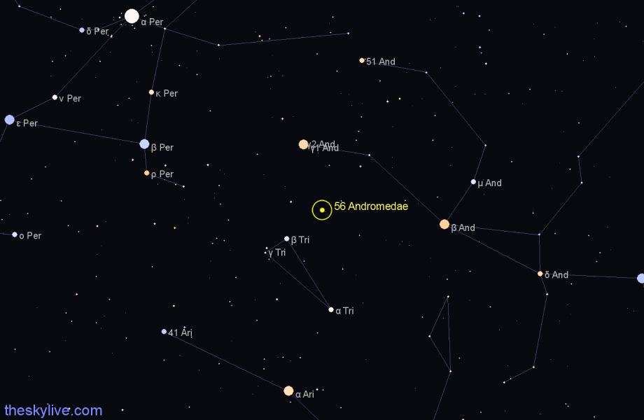 Finder chart 56 Andromedae star