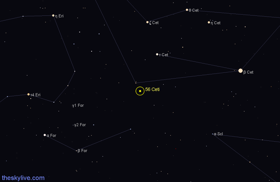 Finder chart 56 Ceti star