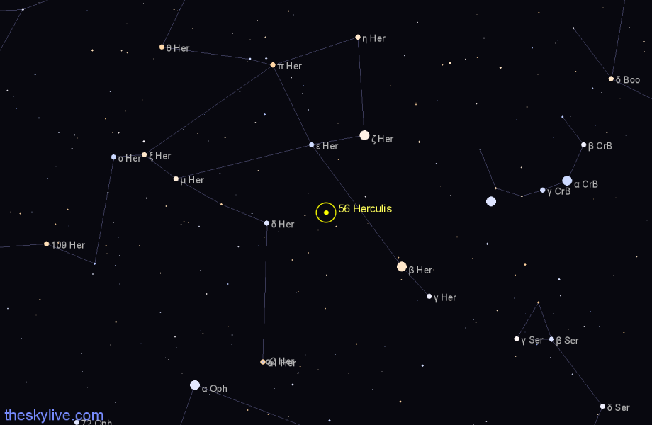 Finder chart 56 Herculis star