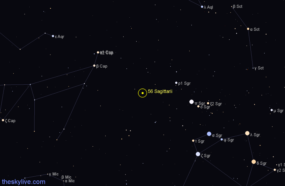 Finder chart 56 Sagittarii star