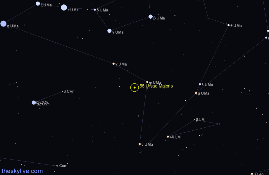 Finder chart 56 Ursae Majoris star