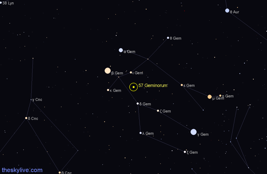 Finder chart 57 Geminorum star