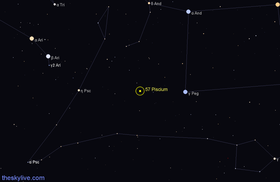 Finder chart 57 Piscium star
