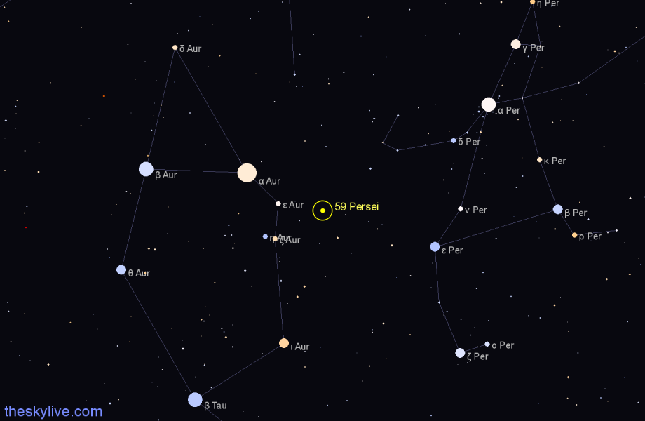 Finder chart 59 Persei star