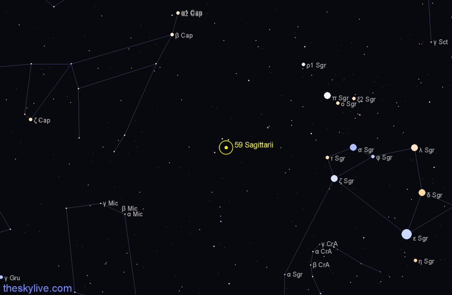 Finder chart 59 Sagittarii star