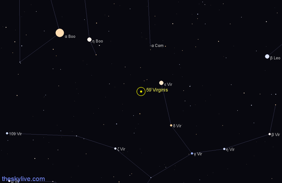 Finder chart 59 Virginis star