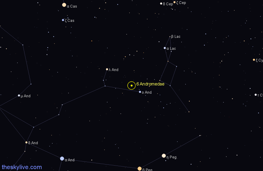 Finder chart 6 Andromedae star