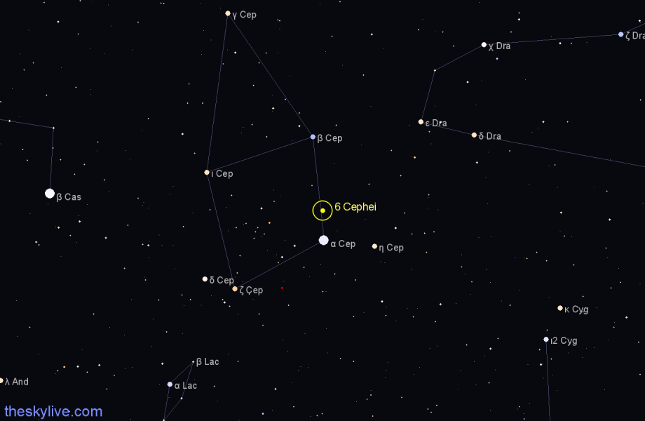 Finder chart 6 Cephei star