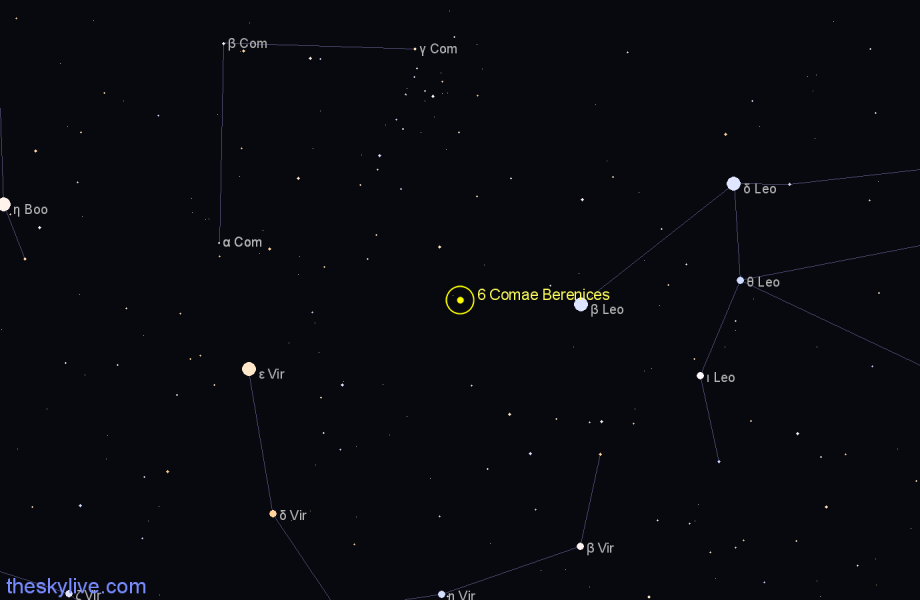 Finder chart 6 Comae Berenices star