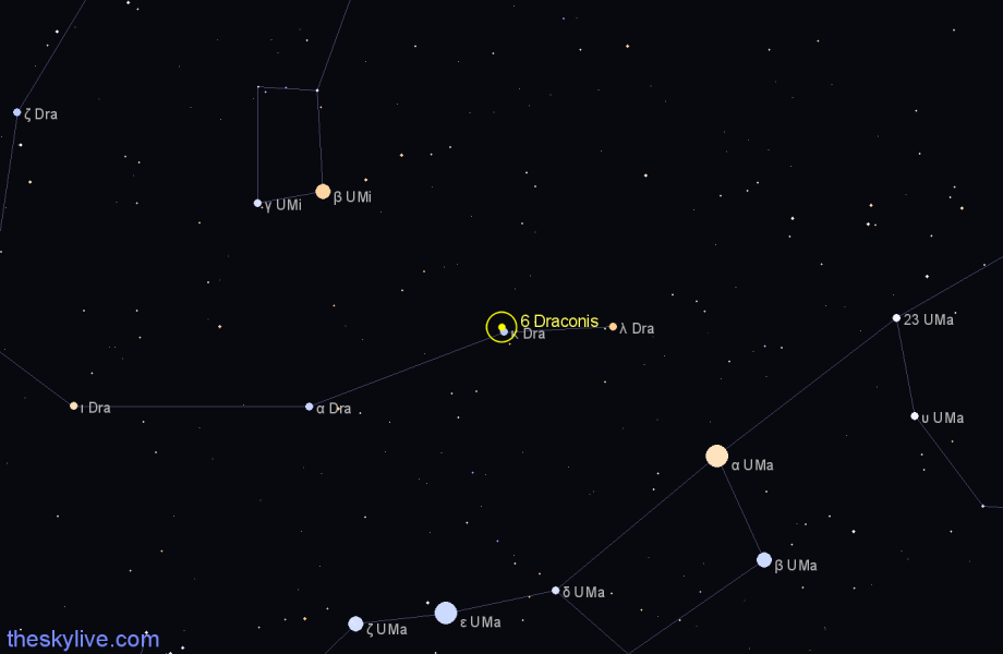 Finder chart 6 Draconis star