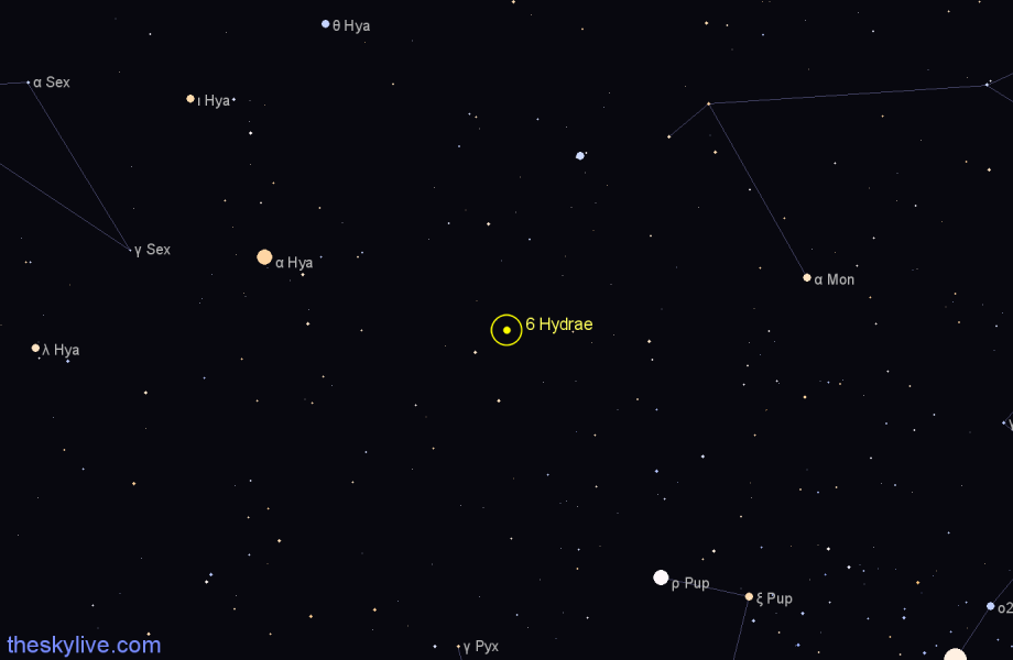 Finder chart 6 Hydrae star