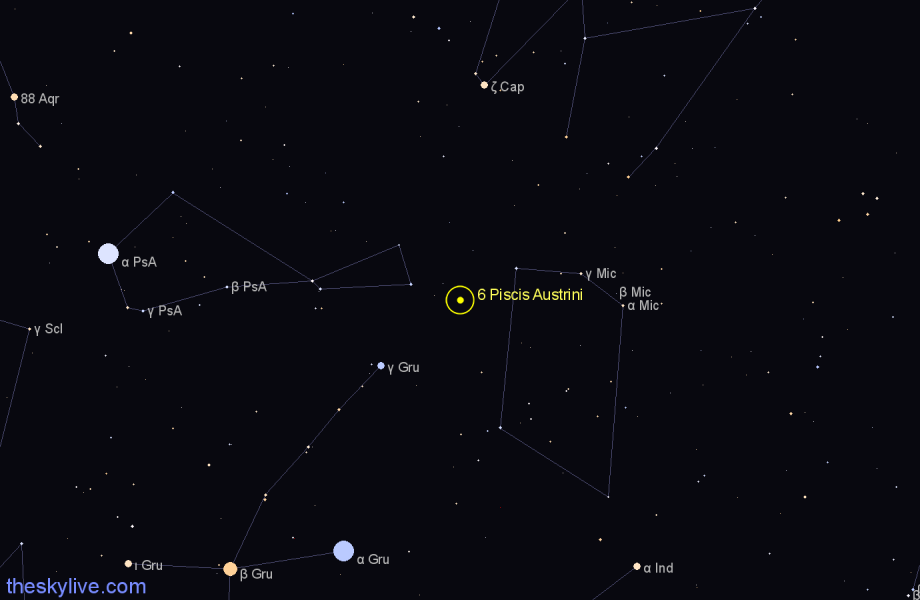 Finder chart 6 Piscis Austrini star