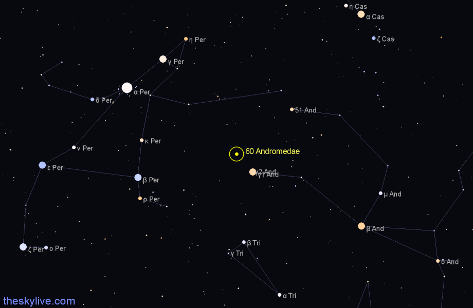 Finder chart 60 Andromedae star
