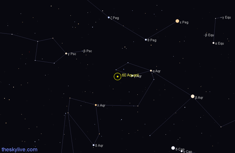 Finder chart 60 Aquarii star