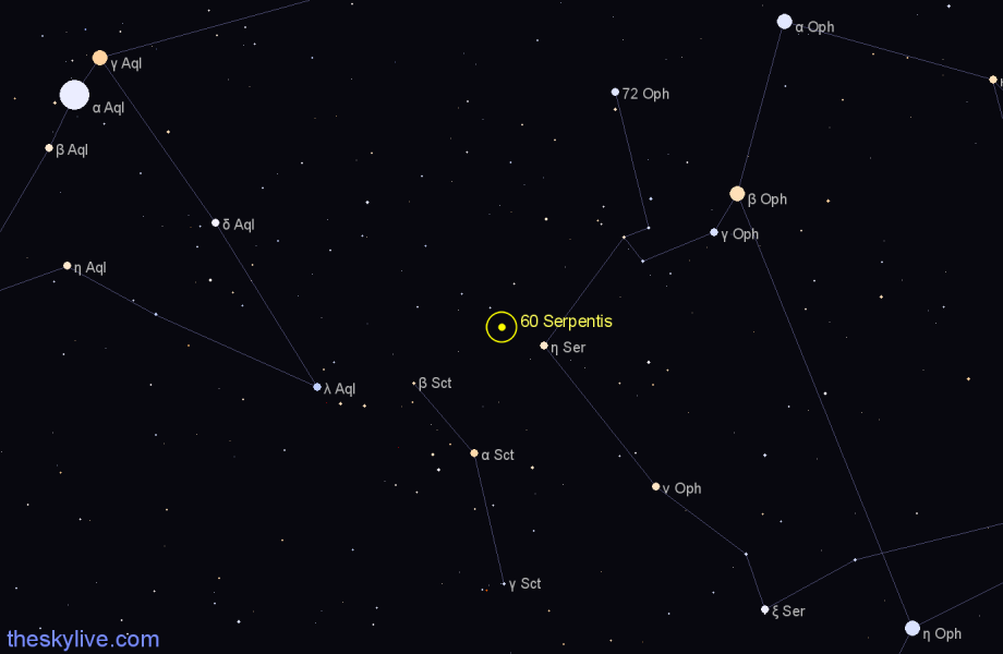 Finder chart 60 Serpentis star