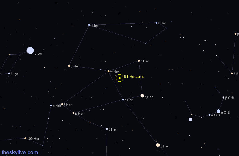 Finder chart 61 Herculis star