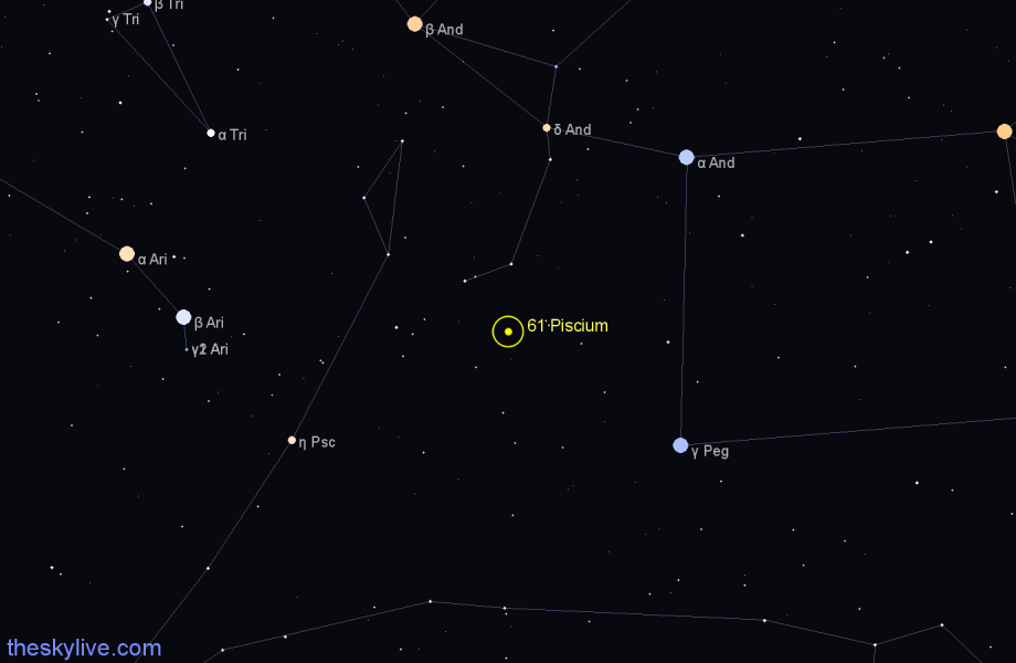 Finder chart 61 Piscium star