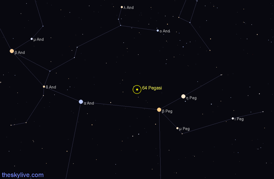 Finder chart 64 Pegasi star