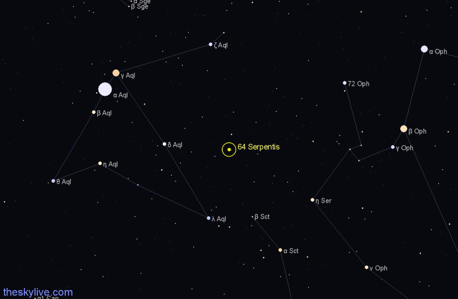 Finder chart 64 Serpentis star