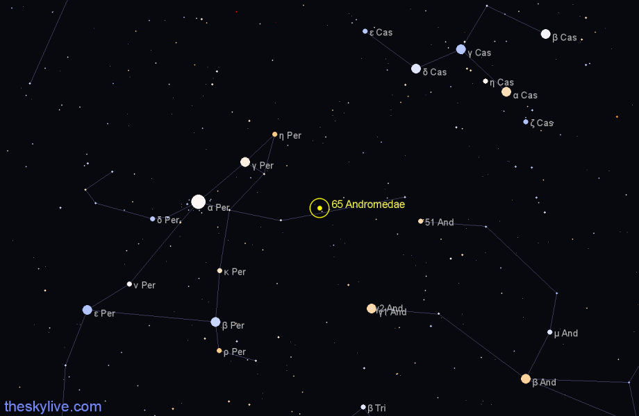 Finder chart 65 Andromedae star