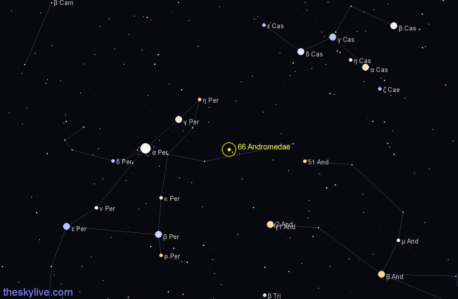 Finder chart 66 Andromedae star