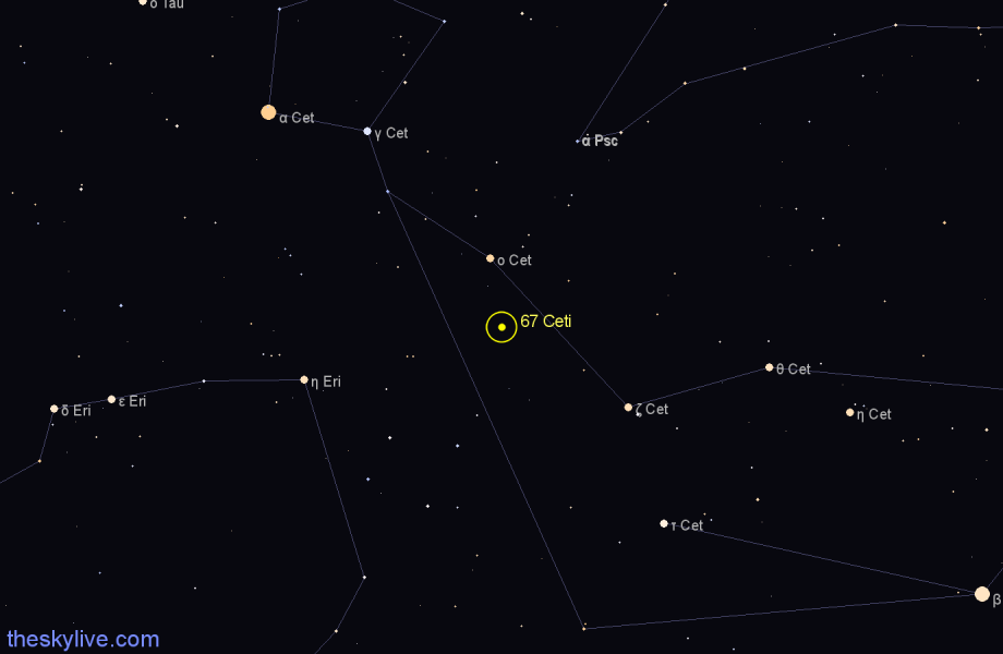 Finder chart 67 Ceti star