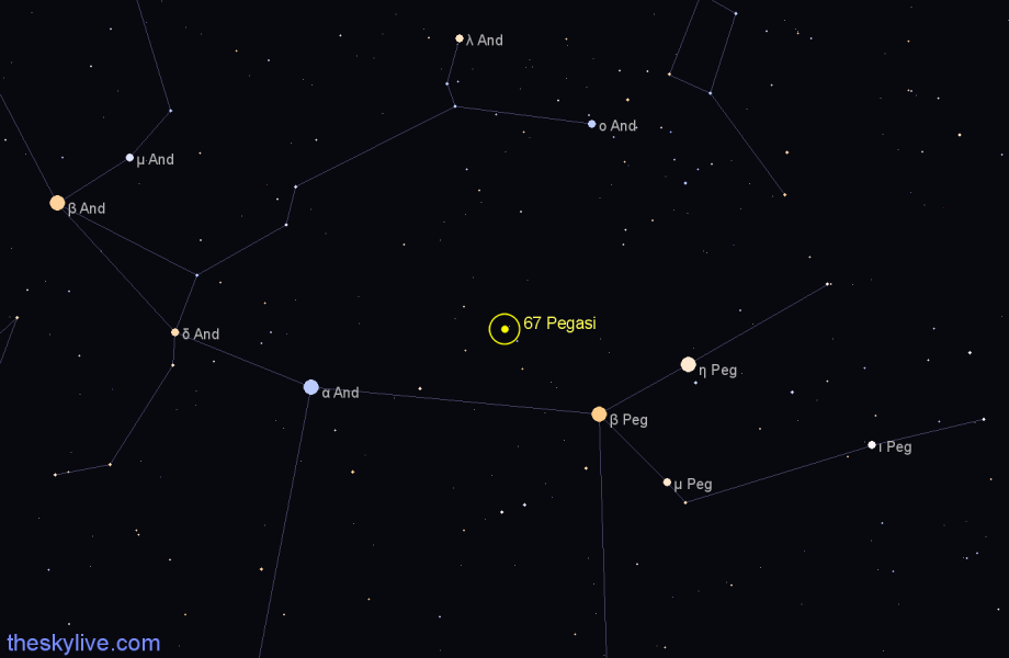 Finder chart 67 Pegasi star