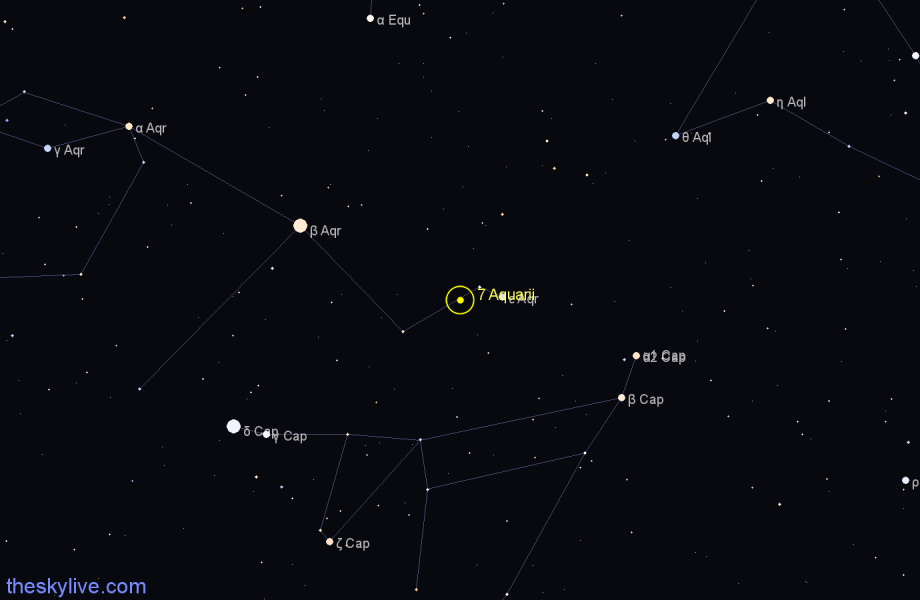 Finder chart 7 Aquarii star