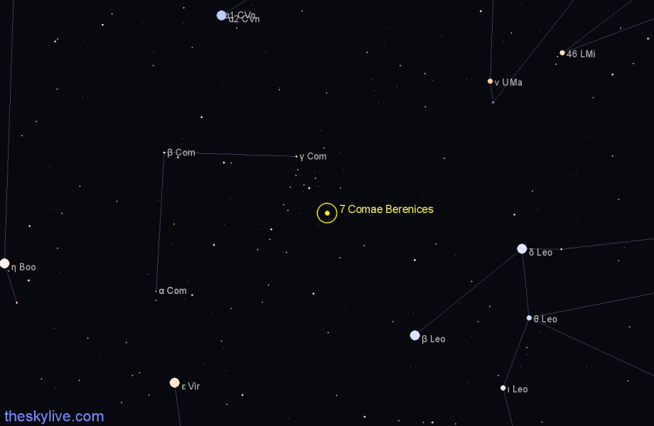 Finder chart 7 Comae Berenices star