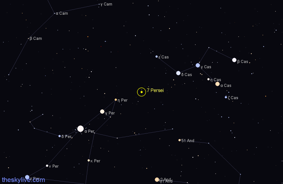 Finder chart 7 Persei star