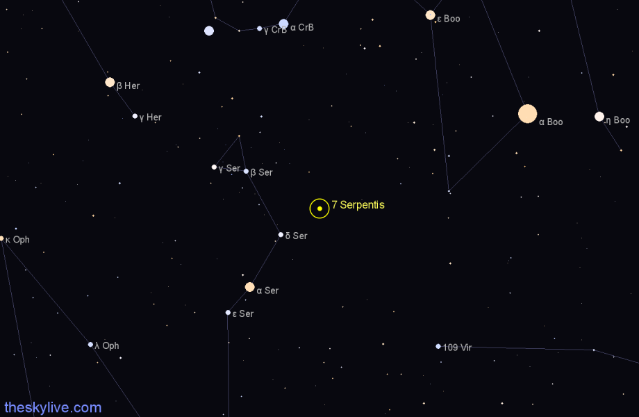 Finder chart 7 Serpentis star