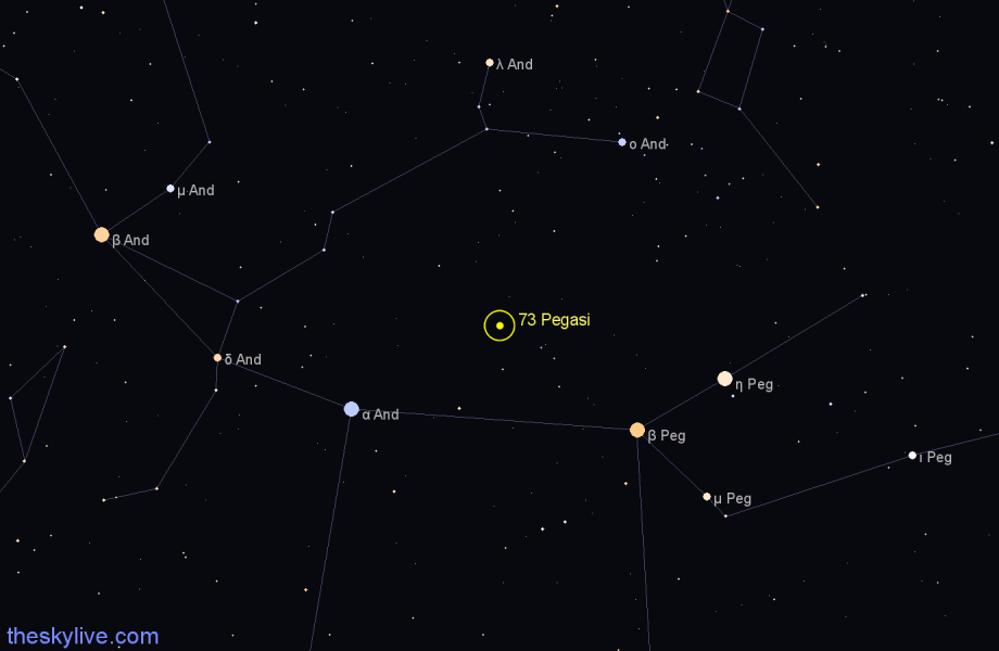 Finder chart 73 Pegasi star