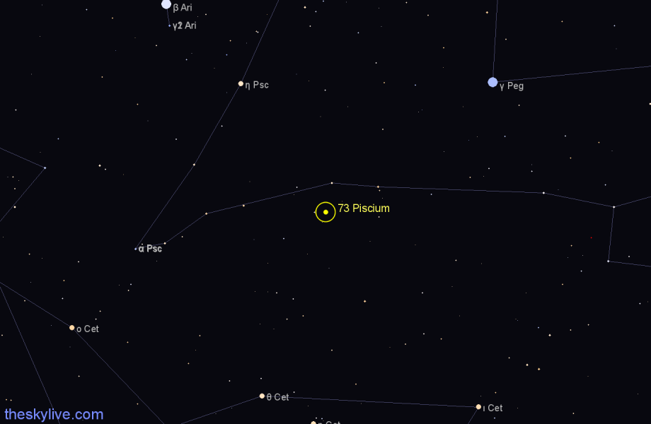 Finder chart 73 Piscium star