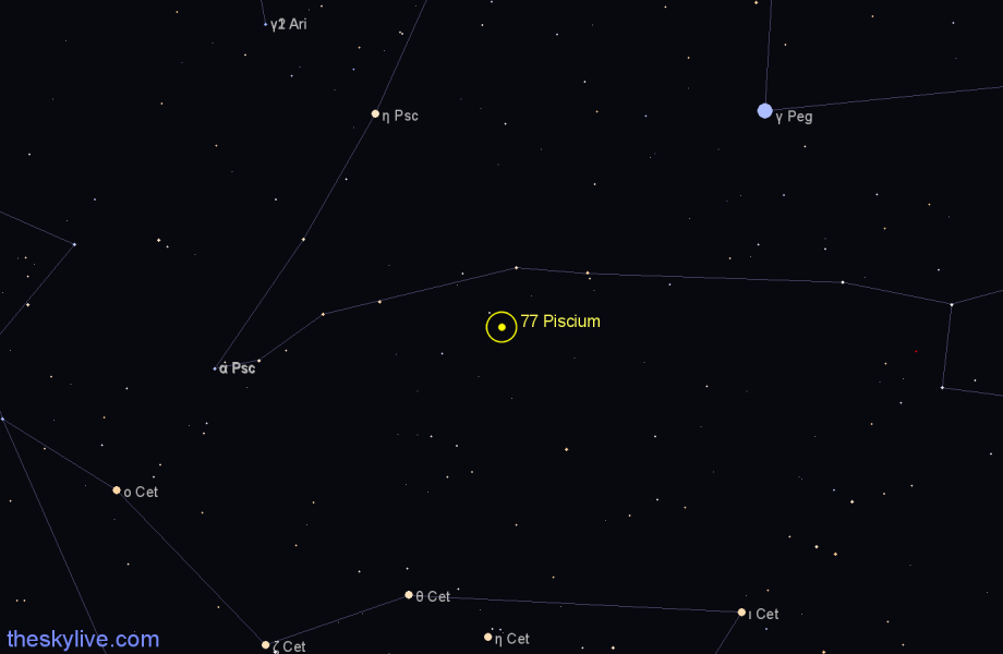 Finder chart 77 Piscium star