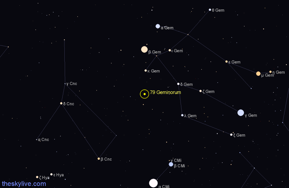 Finder chart 79 Geminorum star