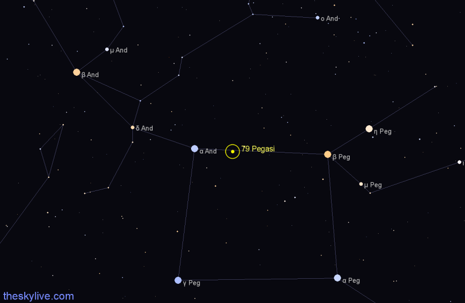 Finder chart 79 Pegasi star