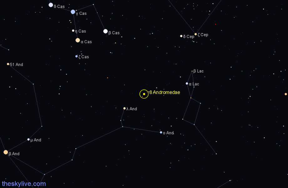 Finder chart 8 Andromedae star