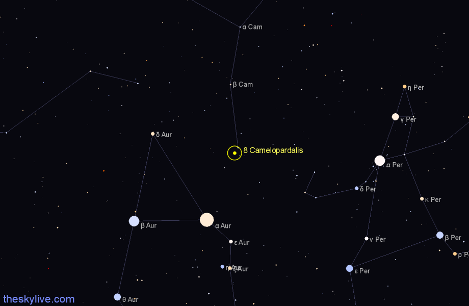 Finder chart 8 Camelopardalis star