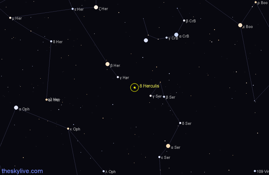 Finder chart 8 Herculis star