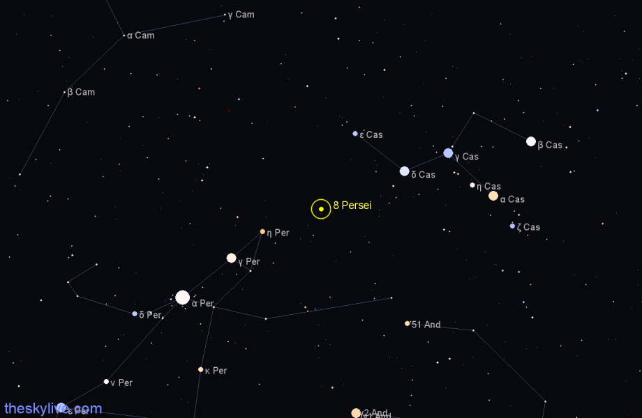Finder chart 8 Persei star