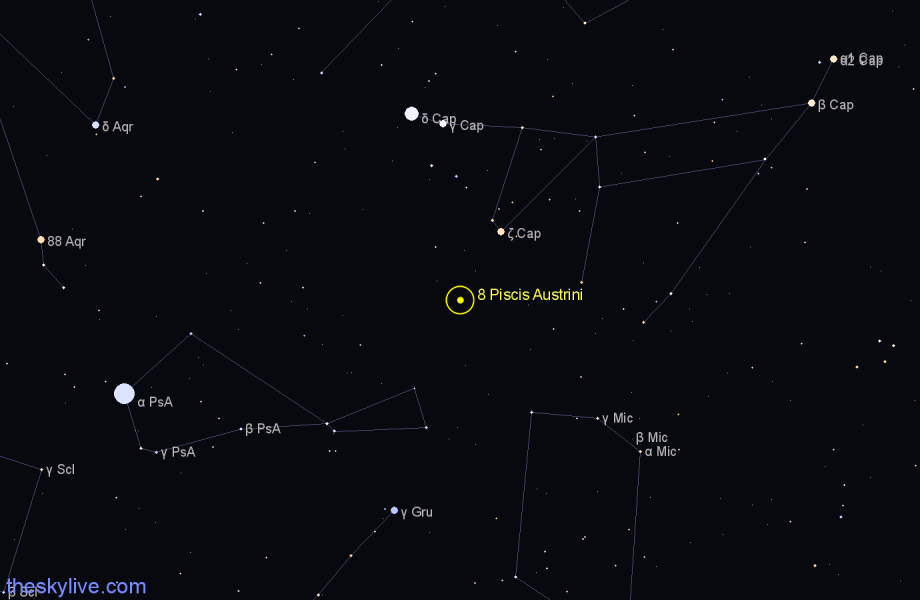 Finder chart 8 Piscis Austrini star