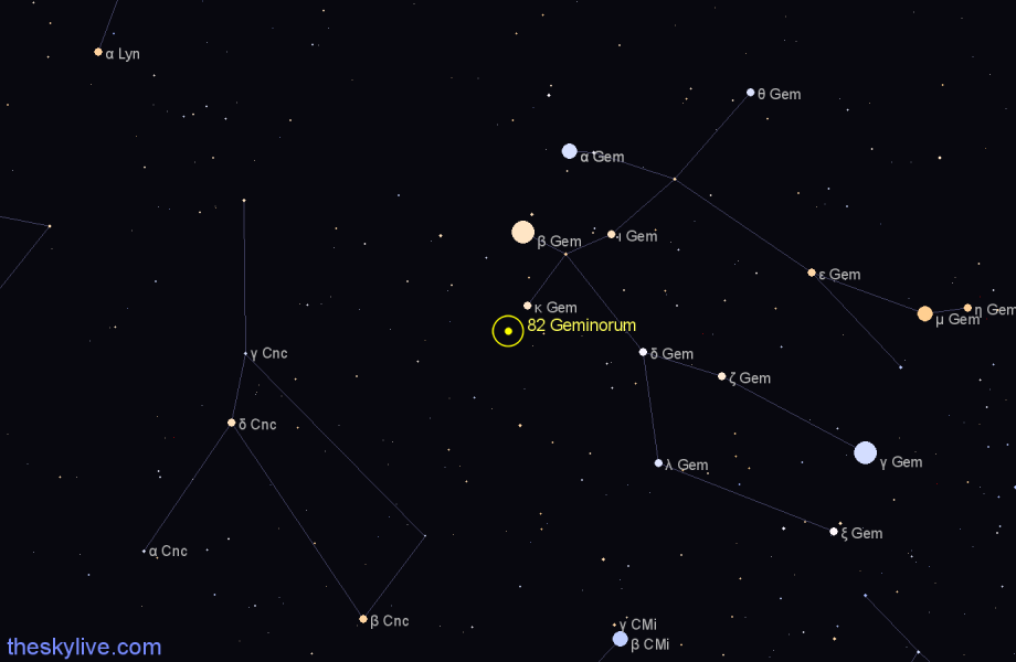 Finder chart 82 Geminorum star