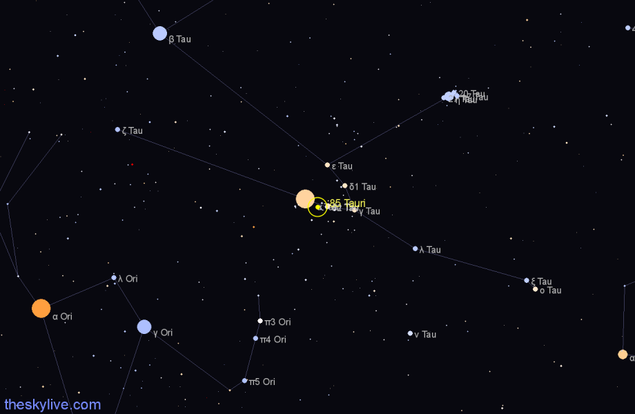 Finder chart 85 Tauri star