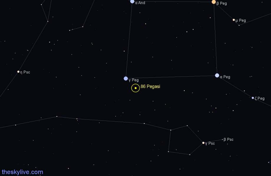 Finder chart 86 Pegasi star