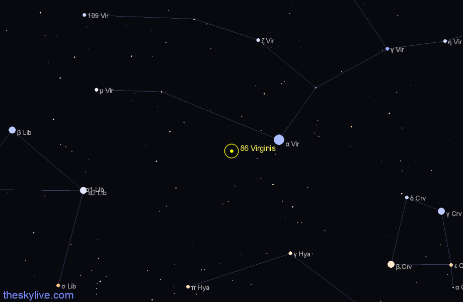 Finder chart 86 Virginis star