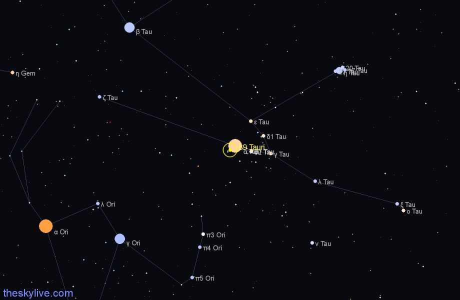 Finder chart 89 Tauri star