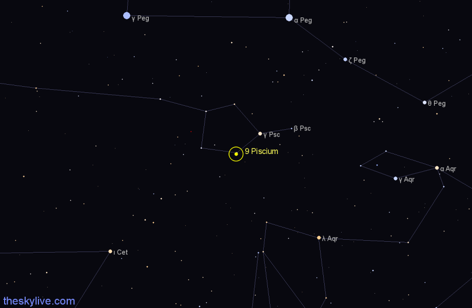 Finder chart 9 Piscium star