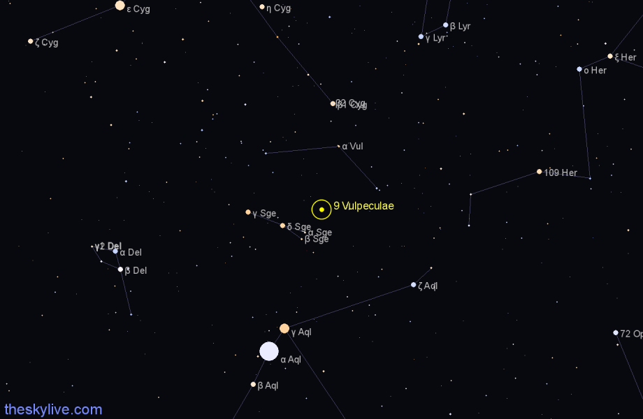 Finder chart 9 Vulpeculae star